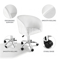 Tabouret de table blanc pour salon de manucure, chaise pour ongles, salon de beauté, barbier, 1 pièce
