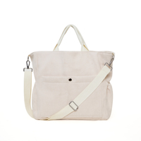 Bolsos de Hombro de Pana con Logotipo Personalizado, Extra Grandes y Resistentes, con Dos Aberturas, Bordado de Letras y Cadenas, 2-2.9L