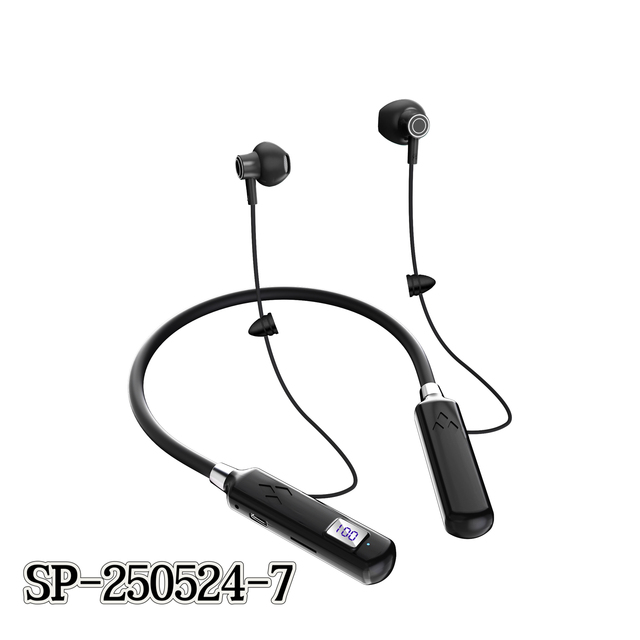 High Quality Neckband Bluetooth Earphones SP-250524-7 with Digital Display Ideal for Sports and Daily Use Bluetooth Headphones
