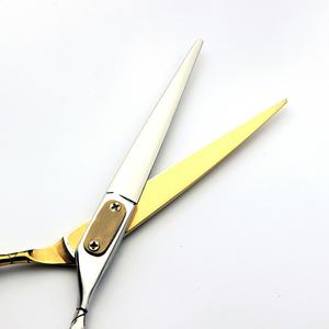Ciseaux de coiffure en acier inoxydable, combinaison or et argent, coupe professionnelle avec motif élégant, ciseaux à cheveux - Product Image 4