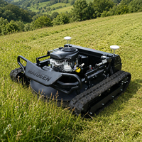 Tondeuse à gazon tout-terrain agricole, mini-tondeuse robotisée à moteur essence avec roues en caoutchouc pour jardin