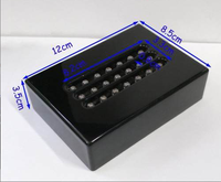 3.3 \ "X 4.7 \" X 1.4 \ "Base de lumière LED à 3 lignes de bois rectangulaire noir de piano à piles moyennes pour veilleuses à cristaux 3D