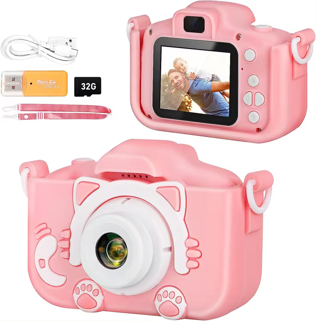 Manufacturer Cute Kids Digital Camera Toys Dual Lens Front and Rear Children Photo Video Camera