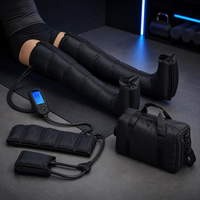 Alat Pijat Kaki Kompresi Udara Seluruh Tubuh dengan Baterai Isi Ulang 4 Mode 4 Intensitas dan Timer 10-60 Menit Warna Hitam