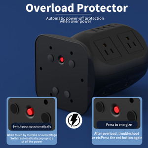 המחיר הטוב ביותר 8-יציאה הספק הרחבה לוח 4 110 usb-250v לנו תקע ac כמות שקעים 8 שקעים - Product Image 4