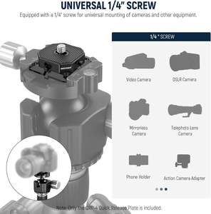 NEEWER Plaque de fixation rapide 38mm carrée Type Arca QR Plaque de montage pour appareil photo Compatible avec Peak Design Capture <span class=keywords><strong>V3</strong></span> Camera <span class=keywords><strong>Clip</strong></span> - Product Image 4