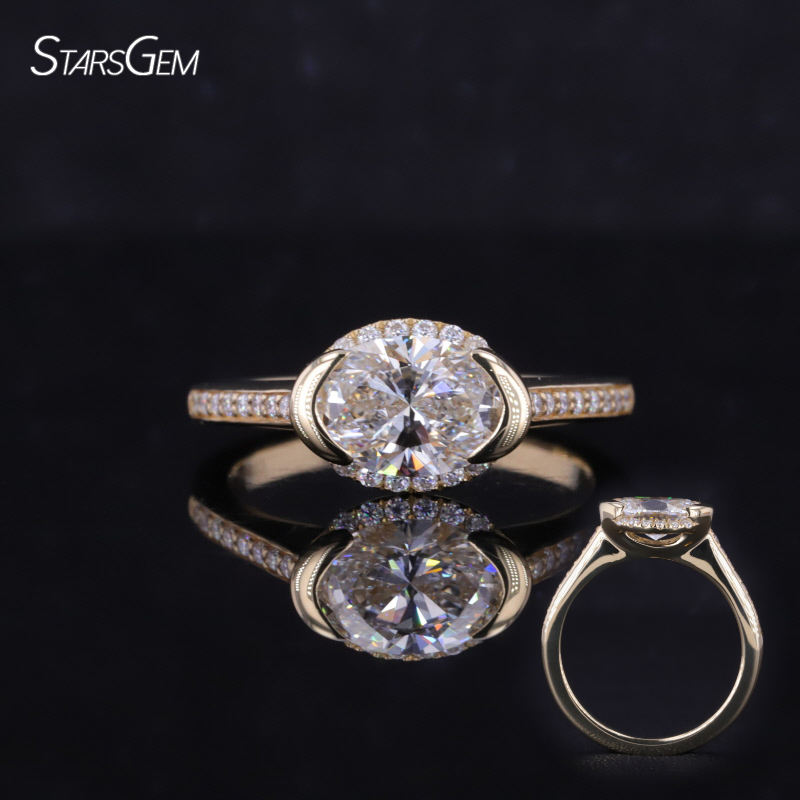 moissanite white DE color 14K