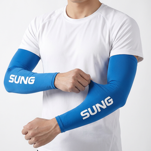 Custom logo Printed Lightweight Stretch Sunscreen Arm Covers Cooling Arm Sleeves for Football Golf Outdoor Work Cycling