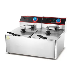 Chicken And Chips Fryer Machine Restaurant Stainless Steel Double Electric Deep Fryers fast food machines