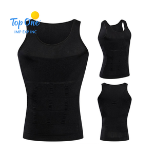 Top One Hombres Adelgazamiento Elástico Esculpir Chaleco Body Shapewear Corsé para Tummy Cintura Camisa de pérdida de peso - Product Image 5
