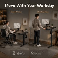 Bureau électrique à hauteur réglable AOR au design moderne et aux blocs de couleur, idéal pour l'apprentissage à domicile et le bureau, vente en gros personnalisée en usine dans toutes les couleurs