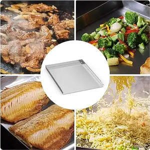 Plancha Premium para Asar, Espátula de Acero Inoxidable, Tamaño Universal, Sartén para Parrillas de Carbón y Gas - Product Image 2