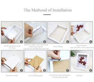 12x16 PS marco de fotos de madera maciza en blanco y negro decoración del hogar caja de sombra de fotos logística al por mayor - Product Image 3