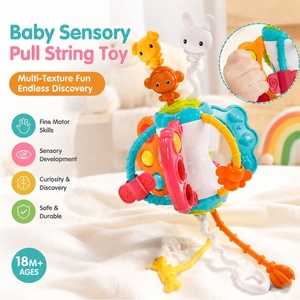 Juguete Sensorial Montessori de Silicona con Cuerda para Jalar, con Múltiples Texturas, para Entrenamiento de Motricidad Fina para Niños Pequeños - Product Image 1