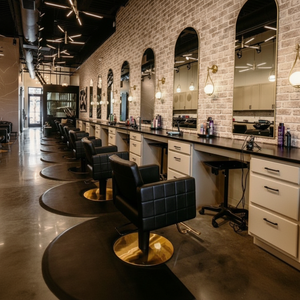Estación de salón de belleza multifuncional moderna para mujer, almacenamiento de espejo de cristal para peluquería, dormitorio, baño al aire libre para gimnasio, centro comercial - Product Image 2
