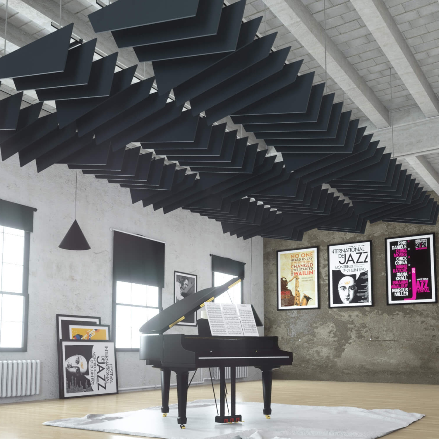 Экологичные ПЭТ подвесные акустические звукоизоляционные потолочные полиэфирные акустические панели