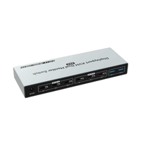 Commutateur USB3.0 de double moniteur de KVM du DP 8K/60 d'usine d'OEM avec 4 USB 2in 2out