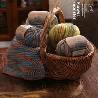 Tricoté à la main laine et acrylique kit de bricolage couleur dégradé bâton aiguille chapeau pour pull manteau châle fantaisie teint motif laine fil mélangé