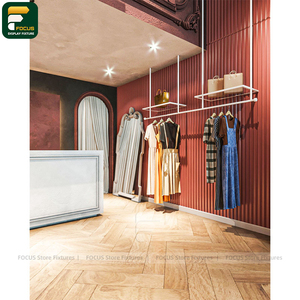 ร้านเสื้อผ้าหรูหราสไตล์ร่วมสมัย ตู้โชว์เสื้อผ้า แผงผนัง ชั้นวางสินค้า เคาน์เตอร์ต้อนรับ - Product Image 5