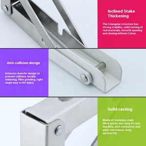 Standard Stainless Steel 201 3mm Thick Polished <b>Folding</b> Triangle Shelf Bracket Furniture Hardware - Product Image 4