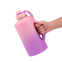 Bouteille d'eau unique en acier inoxydable de 74oz, pichet d'eau isolé avec poignée, bouteille d'eau de grande capacité