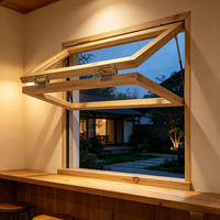 Fenêtre verticale pliante en bois de pin massif, dimensions personnalisées pour bar intérieur/extérieur résidentiel