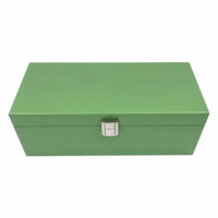 Boîte de luxe personnalisée haut de gamme pour 4 capsules de café Nespresso, emballage en bois laqué vert mat, artisanat pour hôtels