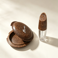 Contenant de luxe en vrac, durable, mini, cylindrique, vide, pour poudre libre ou compacte, en plastique avec couvercle à charnière, pour emballage de café moulu