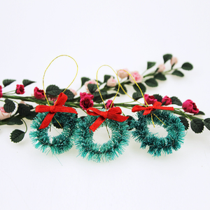 1/6 1/12 <span class=keywords><strong>maison</strong></span> de poupée Simulation Miniature Mini noël nœud papillon anneaux cercle modèle décor - Product Image 3