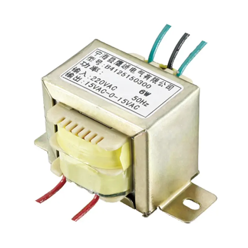 Yingjiao Transformator Daya Pabrik 6VA 6W Distribusi Daya 15V AC EI Transformer Frekuensi Rendah Ei 57 Daya Transformator