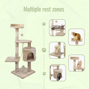 En gros, Arbre à chat luxueux et personnalisé pour la maison, avec grand condo pour animaux en peluche et griffoir en bois de sisal naturel - Product Image 6