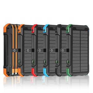 Chargeur solaire sans fil haute capacité avec câble intégré pour l'extérieur, 20000 mAh, 15 W, banques d'alimentation solaires - Product Image 1