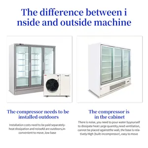 Siêu thị tủ lạnh thương mại hiển thị tủ lạnh thẳng đứng tủ lạnh và Tủ đông thiết bị làm lạnh