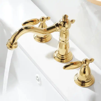 Robinet de lavabo antique à double poignée en laiton mitigeur d'évier de salle de bain de haute qualité