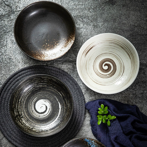 Cuenco de fideos de cerámica japonés personalizado, vajilla creativa para restaurante, uso doméstico, servir fideos de sopa poco profundos <span class=keywords><strong>Lamian</strong></span> - Product Image 6