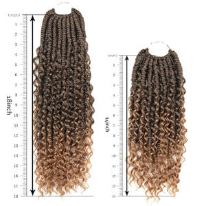 Extensiones de cabello sintético Goddess Locs de 18 pulgadas Crochet Hair Bomb Twist con estilo rizado teñido Faux Locs - Product Image 6