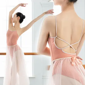 Summer Basic Ballet Clothes Dance Wear Criss Cross Back Strap No Sleeve Camisole Leotard Girls