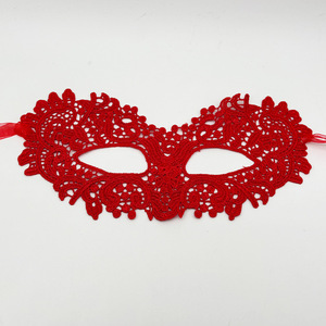 Masques en dentelle pour mascarade, masque pour les yeux sexy de style vénitien avec ruban à nouer pour femmes, rouge - Product Image 2