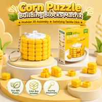 Mainan Puzzle Jagung 3D, Teka-teki Otak Luban Lock, Blok Jigsaw DIY yang Dapat Dirangkai, Fidget Block untuk Anak-anak dan Dewasa, Latihan Berpikir STEM