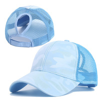 Gorra Trucker de 5 Paneles para Mujer, Camuflaje de Puntos, Verano, Malla Transpirable, Tejido Común, Patrón de Imagen, Ajustable, Venta al por Mayor