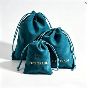 Wholesale Personalized Printed Logo Soft Velvet Jewelry Bag Factory Price <b>Drawstring</b> <b>Pouch</b> for Gift Packaging - Product Image 1