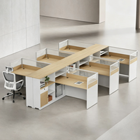 Ensemble de poste de travail écologique de qualité E0, bureau moderne minimaliste avec écran de séparation et armoire de rangement, table de bureau financière