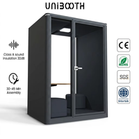 UNIBOOTH Cabine de studio insonorisée 33 dB ISO 23351, ignifuge 30-45 min, installation rapide, pour espace de coworking, studio, OEM ODM