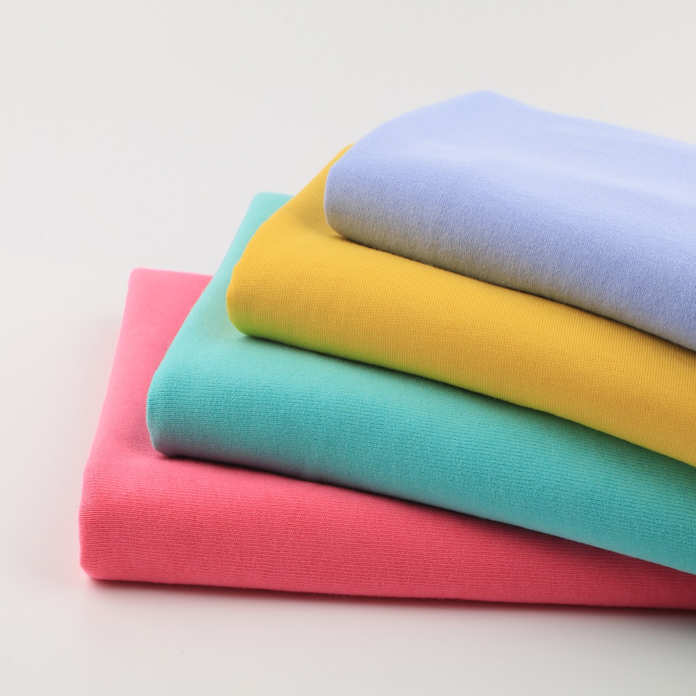 32s 220GSM 95% хлопок 5% спандекс хлопок pima одиночный Джерси футболка ткань для одежды