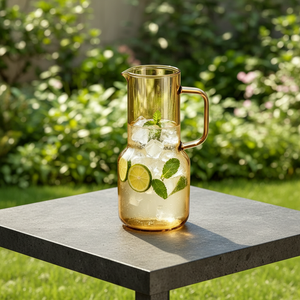 <span class=keywords><strong>Carafe</strong></span> moderne en verre borosilicate avec couvercle et poignée, 1600 ml, anti-fuite, couleur personnalisée, pour thé glacé et jus, idéale pour la porte du réfrigérateur - Product Image 5