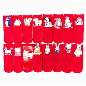 ibujos animados lindo rojo <span class=keywords><strong>calcetines</strong></span> de algodón de invierno de las mujeres <span class=keywords><strong>calcetines</strong></span> de la Navidad para la venta - Product Image 1