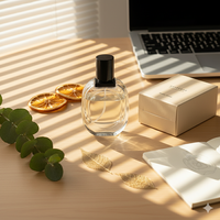 Flacon diffuseur de parfum en verre transparent empilable avec logo personnalisé, 30ml 50ml 100ml, fond épais, bouchon métallique, flacon vide en gros pour cadeau