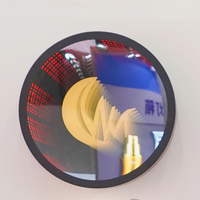 Boîtes lumineuses publicitaires rondes personnalisées en verre trempé avec effet holographique 3D, effet abysse magique et miroir infini