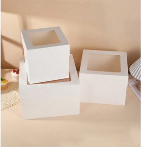 Caixas De Bolo Altas Com Janela 12 Caixas De Padaria De 10 <span class=keywords><strong>8</strong></span> Polegadas Retirar Recipiente, branco Grande Caixa De Padaria De Papelão Com Tampas - Product Image 4