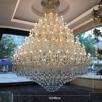 Lustre Personnalisé pour Villa, Grand Lustre en Cristal Style Européen pour Mariage et Hall d'Hôtel de Luxe